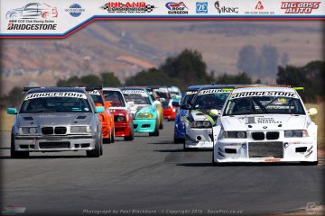 Poleman Fameliaris leads the way into turn twelve before the start