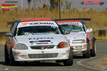 A titanic battle for the lead between Langeveldt and Lawrence with the pair swapping places throughout the race