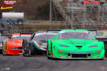 Robertson (Chev Corvette) was unstoppable yet again in the Big Boss Auto Super Saloons